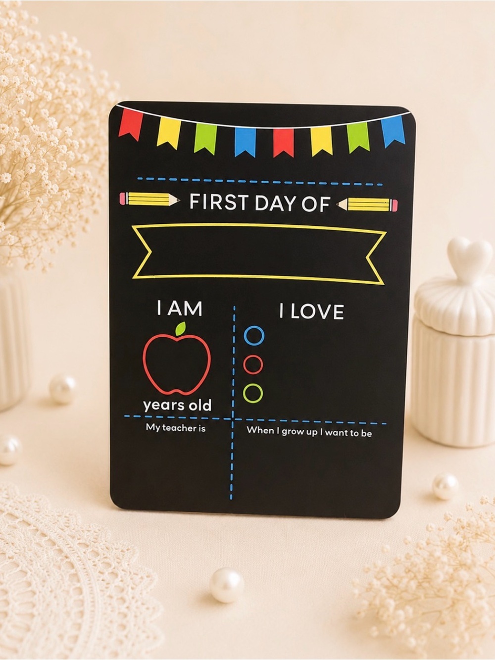 NWT First And Last Day Of School Chalkboard Milestone Sign